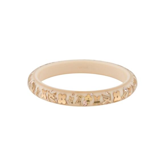 Louis Vuitton Brige Gold Resin Crystal Narrow Inclusion Bangle - Picture 1 of 14